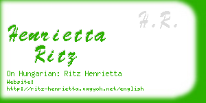 henrietta ritz business card